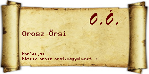 Orosz Örsi névjegykártya